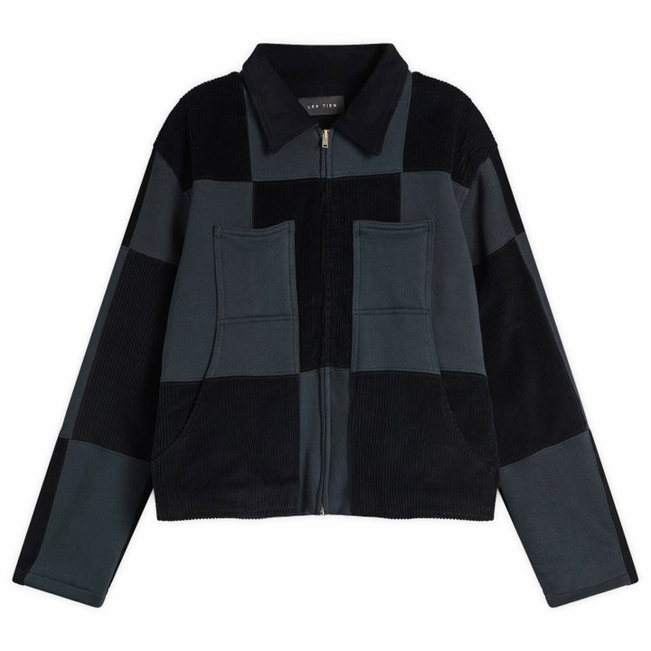 Photo: Les Tien Men's Patchwork Utility Jacket in Faded Black