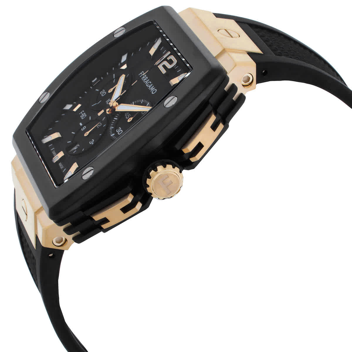 Ferragamo F-80 Chronograph Quartz Black Dial Mens Watch SFKE00624
