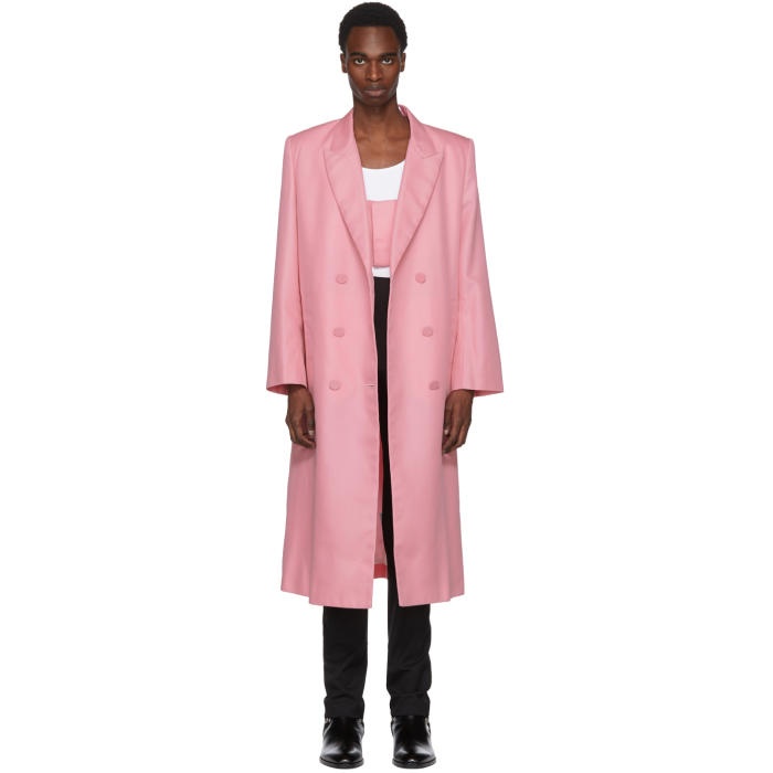 Photo: Helmut Lang Pink Double-Breasted Coat