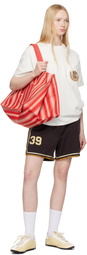 Bode Red & Off-White Parasol Stripe Tote