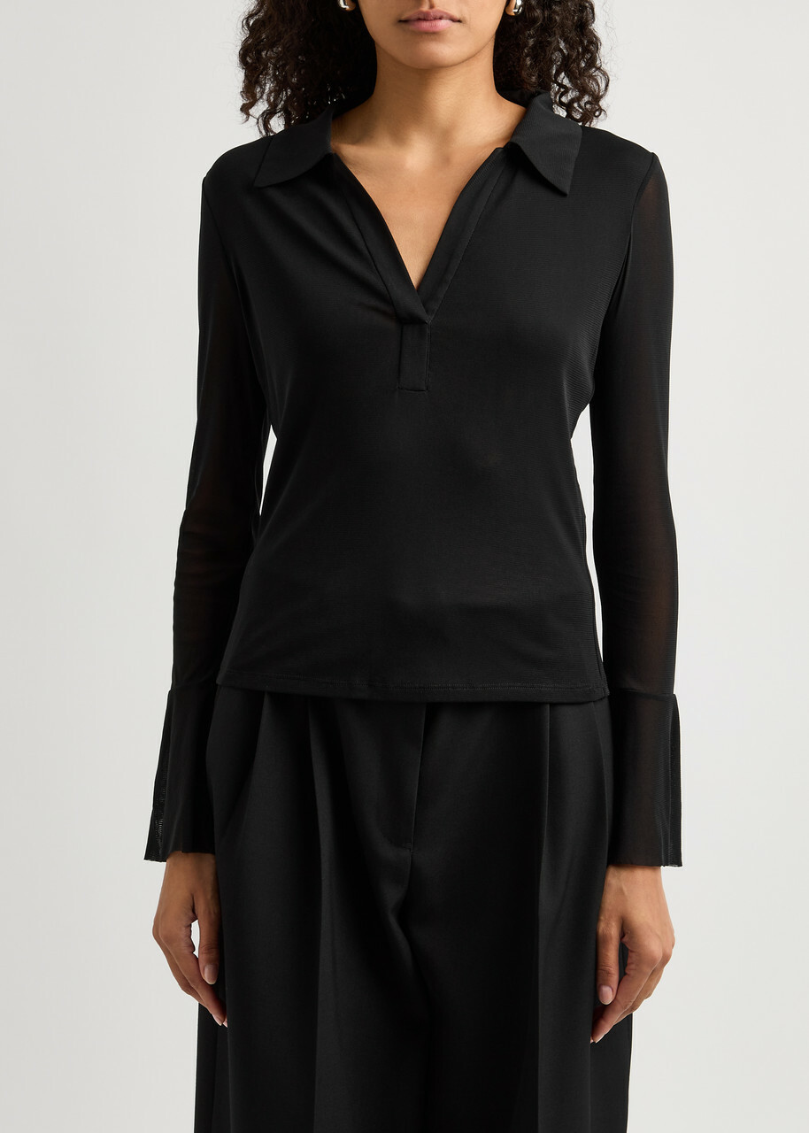 Diane Von Furstenberg Mackenzie Tulle top Black