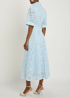 Simkhai Deanna Floral-appliquéd Lace Midi Shirt Dress Blue