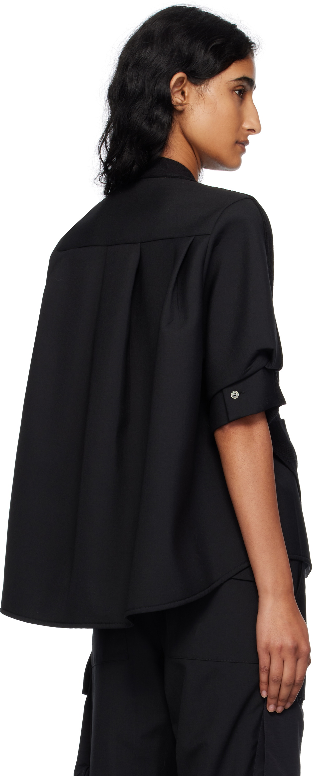 sacai Black Suiting Mix Knit Cardigan Sacai