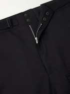 Auralee - Wide-Leg Wool Herringbone Cargo Trousers - Black