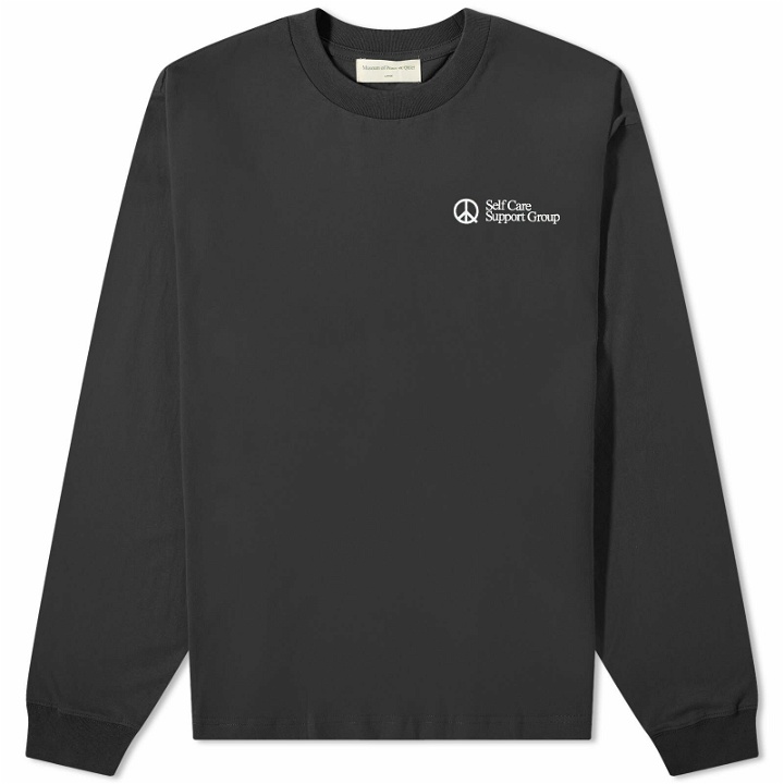 Photo: Museum of Peace and Quiet Men's Long Sleeve Support Group T-Shirt in Black
