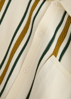 Percival Ventura Striped-intarsia Cotton Shirt Cream