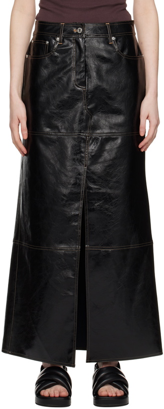 Photo: Stand Studio Black Francie Faux-Leather Maxi Skirt