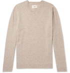 Folk - Patrice Pointelle-Trimmed Mélange Wool Sweater - Men - Neutral