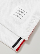 Thom Browne - Striped Waffle-Knit Cotton-Jersey Rollneck Sweatshirt - White