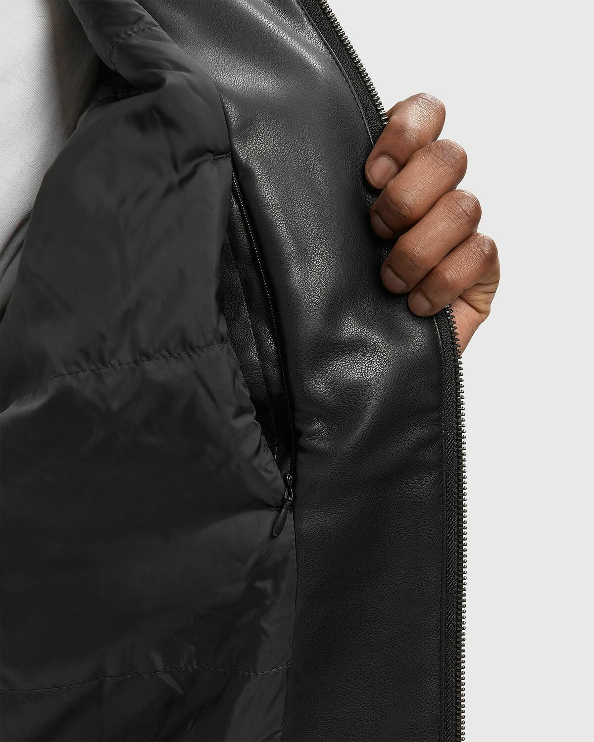 Calvin Klein Jeans LS FAUX LEATHER SHERPA COLLAR BO Black Mens Bomber Jacket