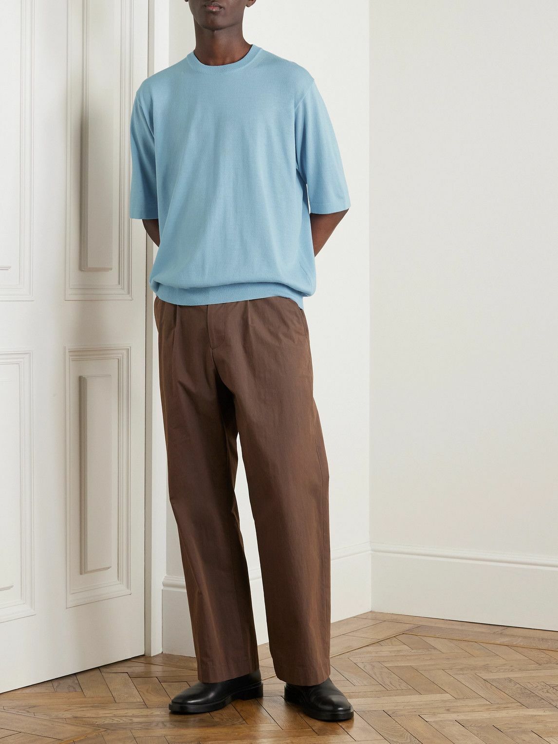 Auralee - Cashmere T-Shirt - Blue Auralee