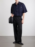 LOEWE - Straight-Leg Wool Drawstring Trousers - Black