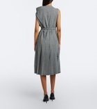 Junya Watanabe Houndstooth pleated asymmetric midi dress