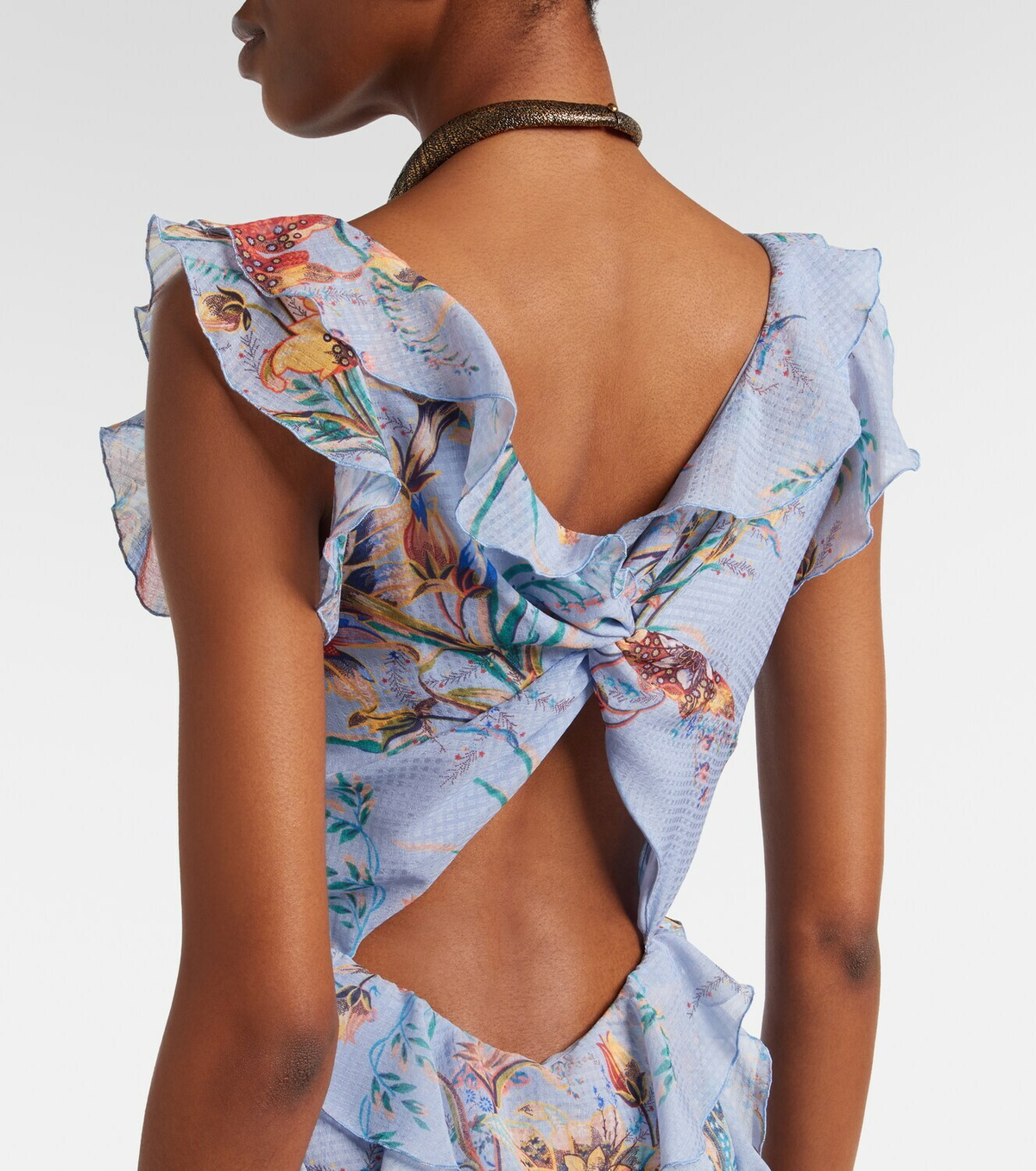 Etro Printed ruffled maxi dress