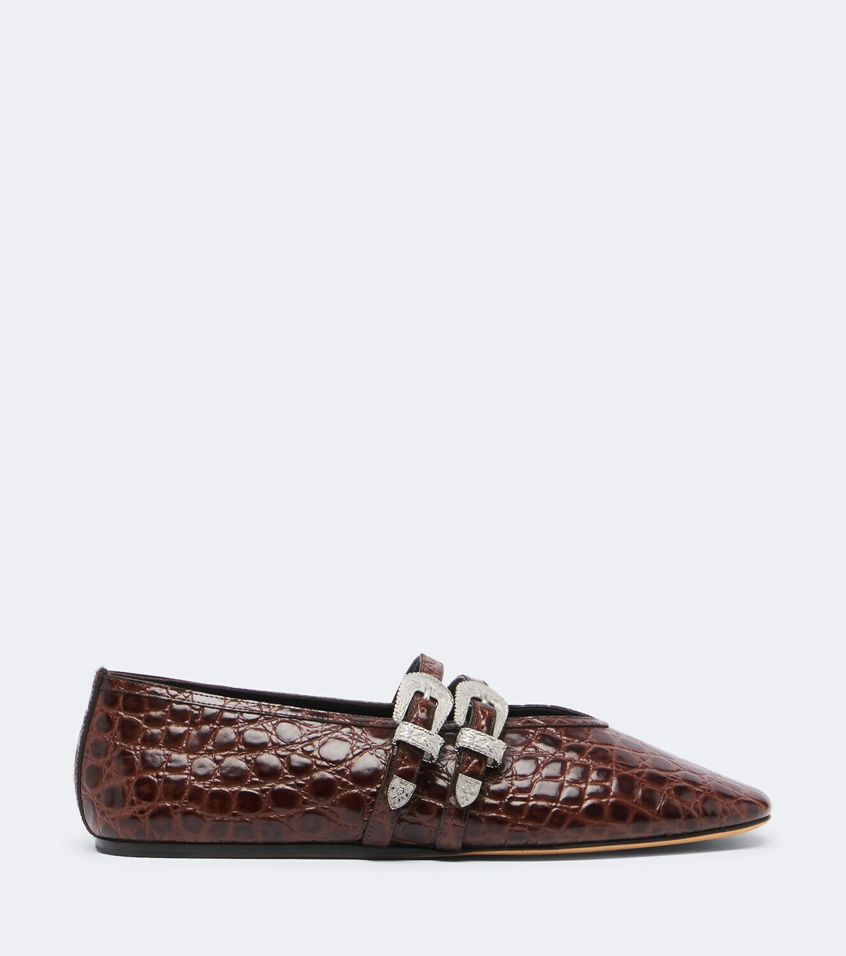 Le Monde Béryl Claudia croc-effect leather ballet flats