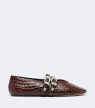 Le Monde Béryl Claudia croc-effect leather ballet flats