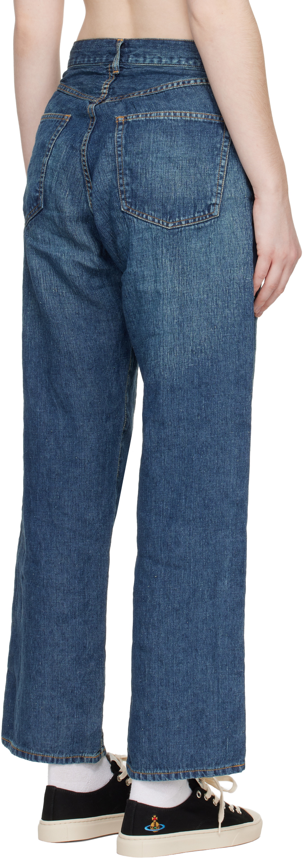 UNDERCOVER Blue Zipper Linen Jeans