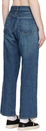 UNDERCOVER Blue Zipper Linen Jeans