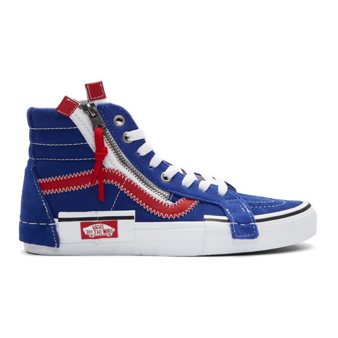 Photo: Vans Blue and Red Sk8-Hi Reissue Cap Sneakers