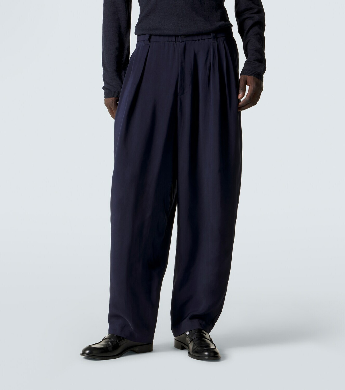 Giorgio Armani Pleated twill tapered pants