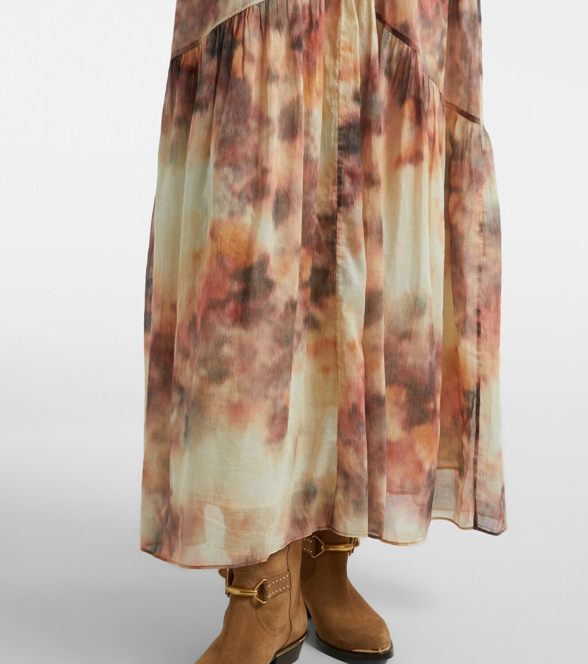 Marant Etoile Printed cotton midi dress