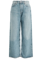 Agolde Low Slung Baggy Distressed Wide-leg Jeans Blue