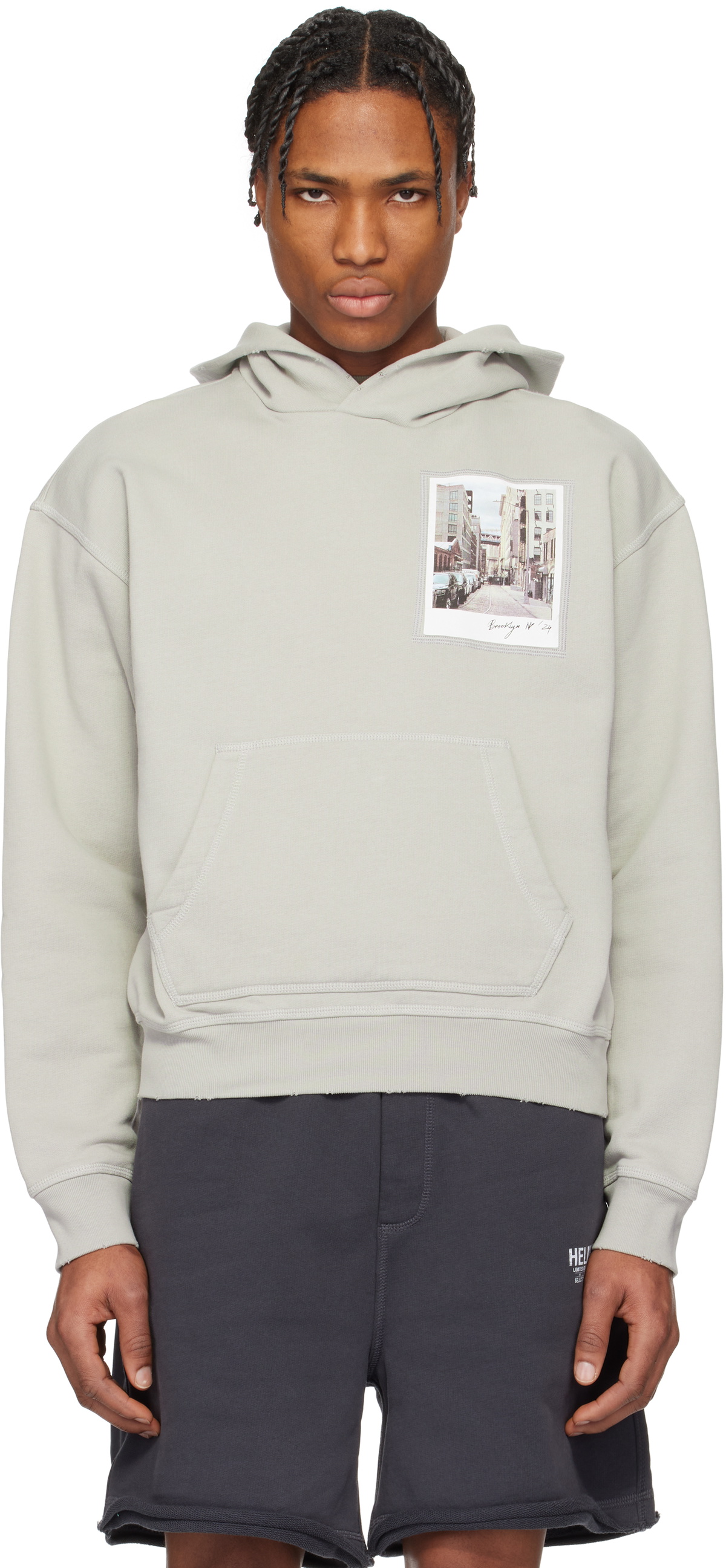 Helmut Lang Gray 'Meatpacking' Hoodie Helmut Lang