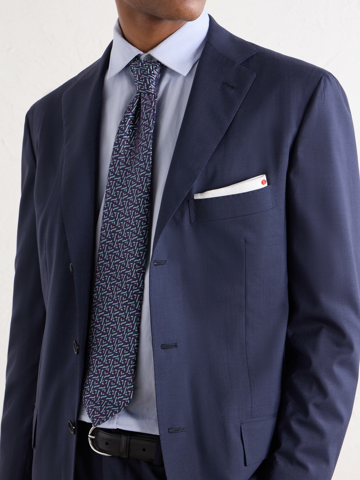 Kiton - Wool-Fresco Suit Jacket - Blue
