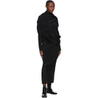 Winnie Black Silk Draped Shoulder Dress