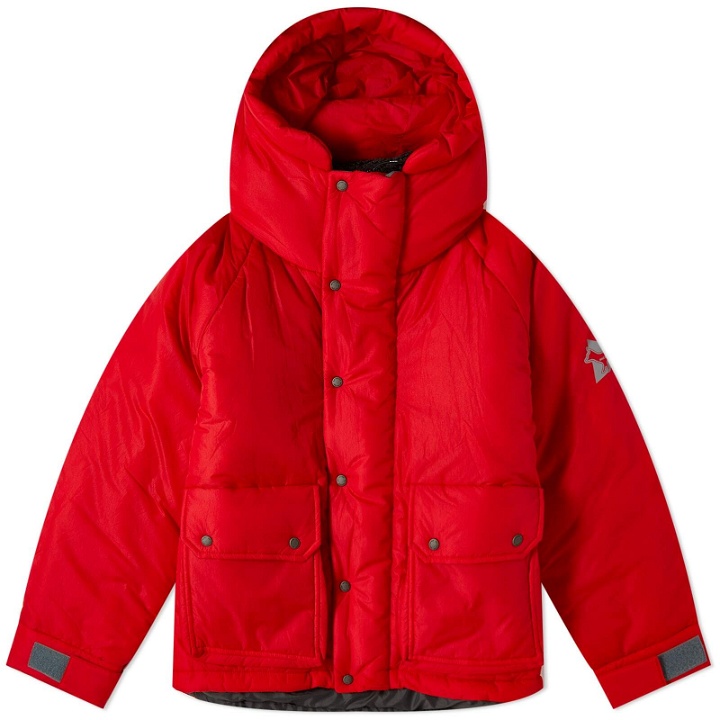 Photo: And Wander Men's x Maison Kitsuné Insulation Jacket in Red