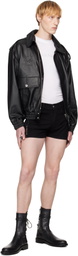 Ludovic de Saint Sernin Black Double Lace-Up Denim Shorts