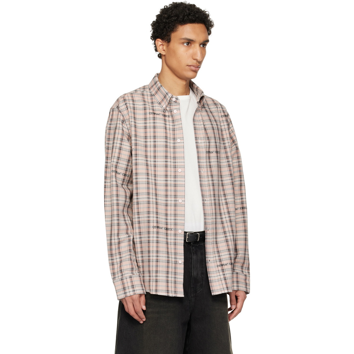 Off-White Pink Flannel Regular Shirt