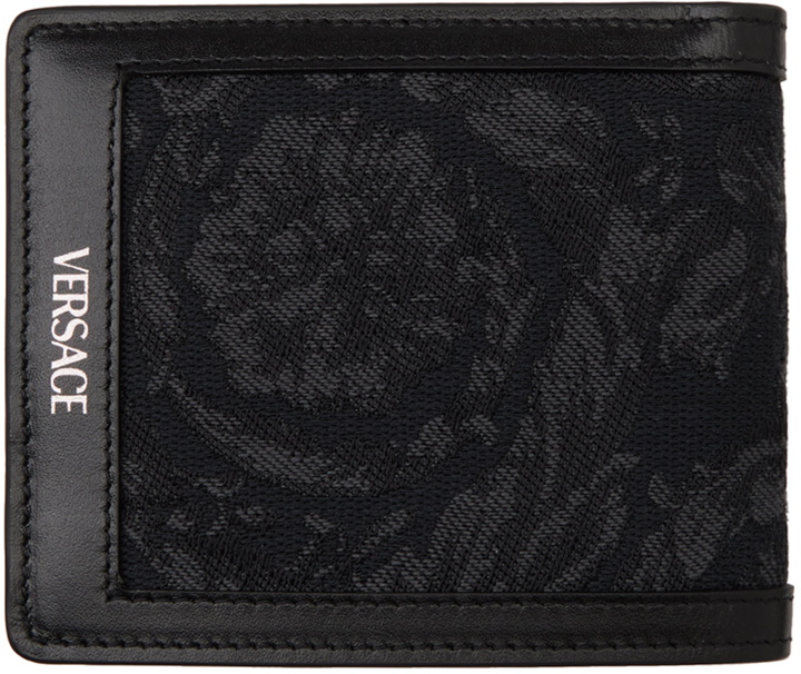Photo: Versace Black Barocco Jacquard Bifold Wallet