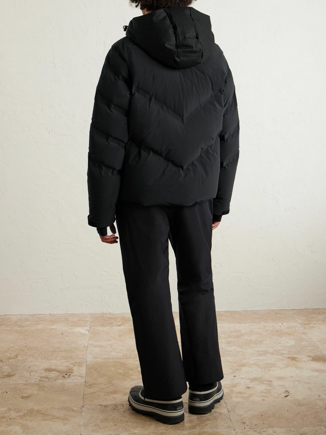 Aztech Mountain - Wool-Blend Trimmed Shell Down Jacket - Black