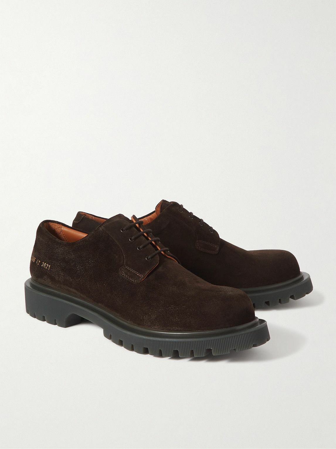 Common Projects - Waxed-Suede Derby Shoes - Brown