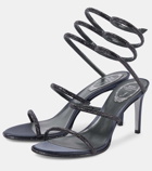 Rene Caovilla Cleo 80 glitter satin sandals