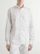 Canali - Striped Cotton-Poplin Shirt - White