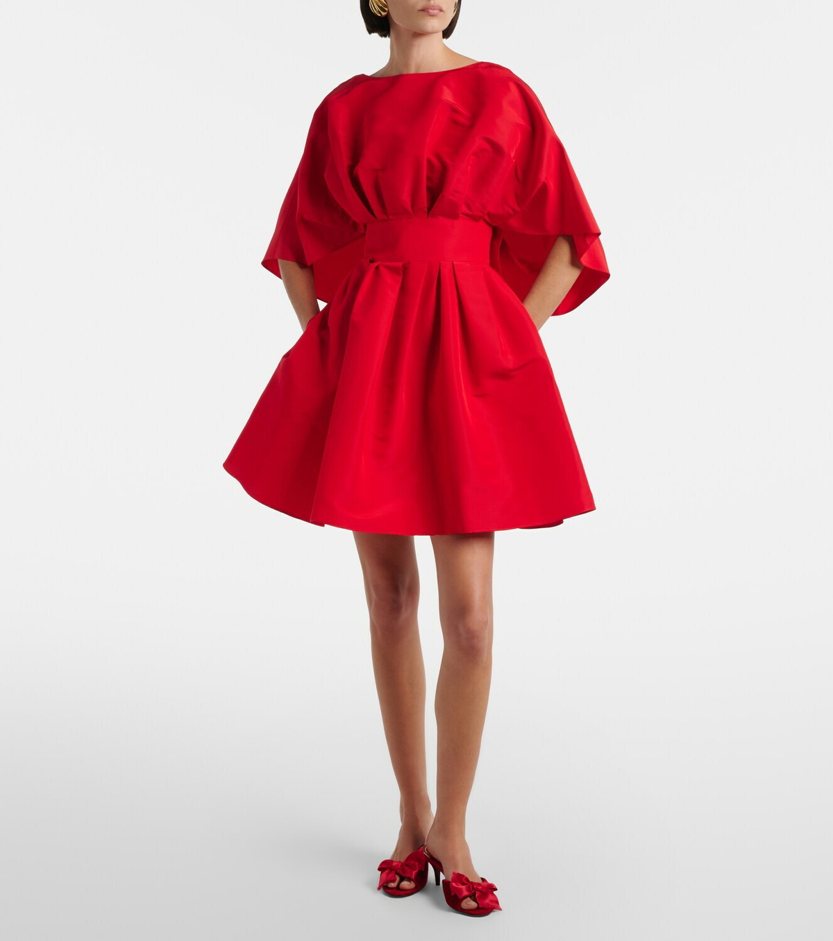 Carolina Herrera Fan gathered silk minidress