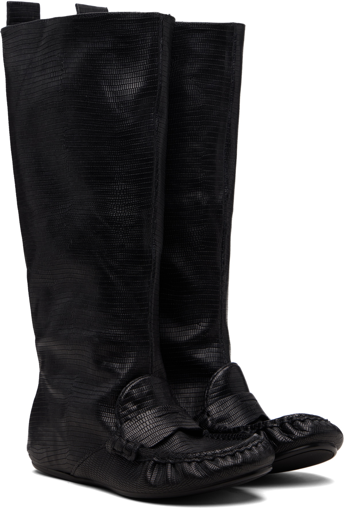 Acne Studios Black Slouch Saddle Tall Boots