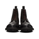 Alexander McQueen Black Pebble Grained Lace-Up Boots