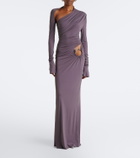 De La Vali Jade cutout asymmetric jersey gown