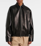 Miu Miu Logo leather jacket