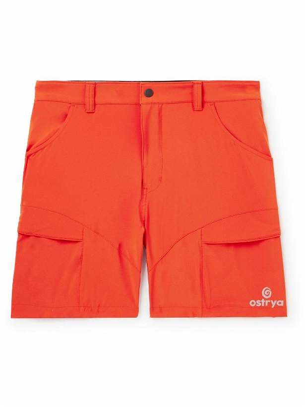 Photo: OSTRYA - Yarrow Logo-Print Tech Hiking Shorts - Orange