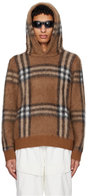 Photo: Burberry Brown Exaggerated Check Hoodie