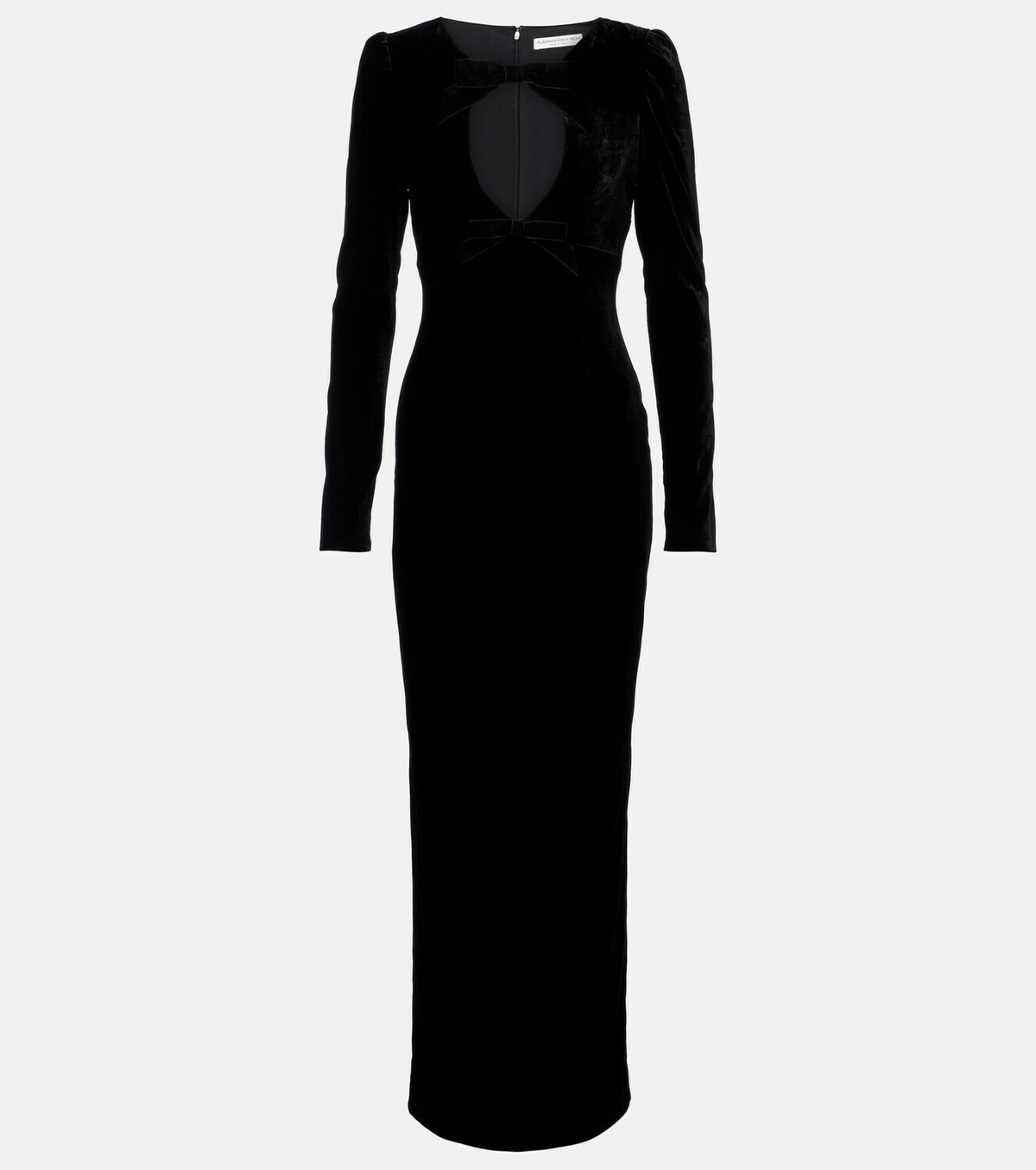 Alessandra Rich Bow-detail cutout velvet gown
