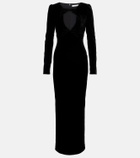 Alessandra Rich Bow-detail cutout velvet gown