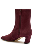 Stuart Weitzman Stassi 50 Suede Ankle Boots Burgundy