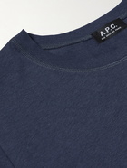 A.P.C. - Mike Logo-Print Cotton-Jersey T-Shirt - Blue