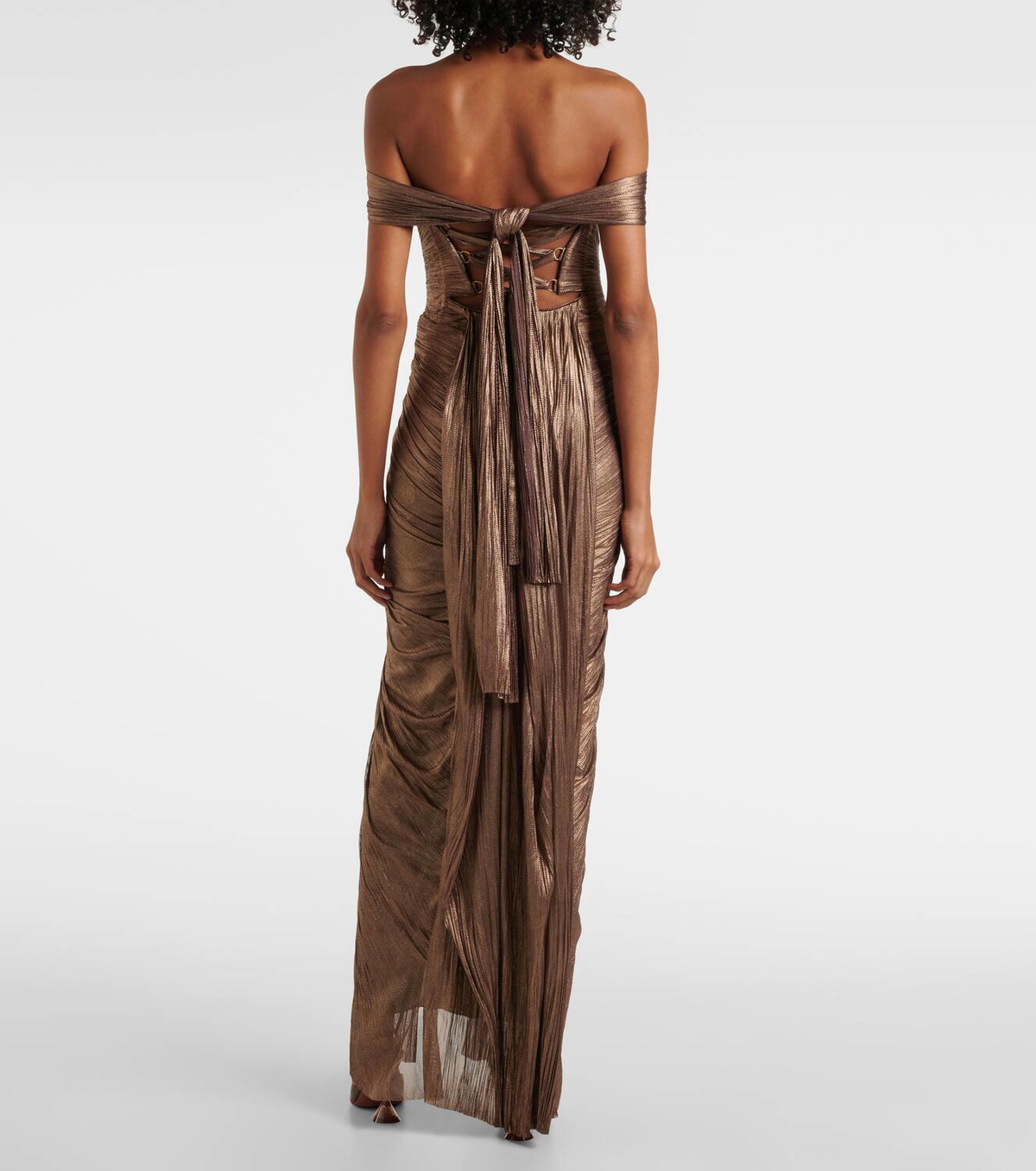 Maria Lucia Hohan Tia draped off-shoulder corset gown