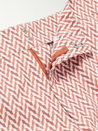 Frescobol Carioca - Copacabana Straight-Leg Mid-Length Printed Recycled Swim Shorts - Orange